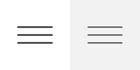 Menu icons vectors illustrations in black fill and liner versions