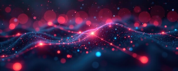 Abstract glowing network nodes forming digital connections , cyber, energy