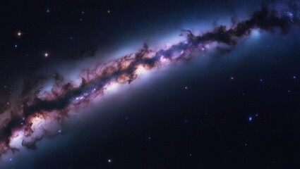 cosmic river: a breathtaking view of a celestial river of stars and gas, swirling in a vibrant tapes