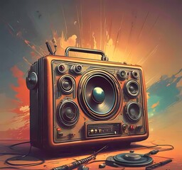 Wall Mural - illustration of music background.