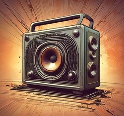 Wall Mural - illustration of music background.