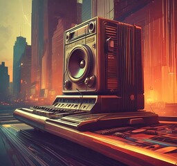 Wall Mural - illustration of music background.