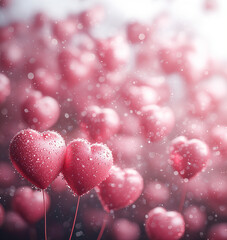 Wall Mural - Abstract Valentines Day Hearts Background