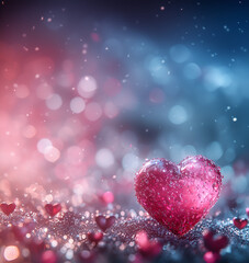 Wall Mural - Abstract Valentines Day Hearts Background