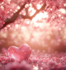 Wall Mural - Abstract Valentines Day Hearts Background