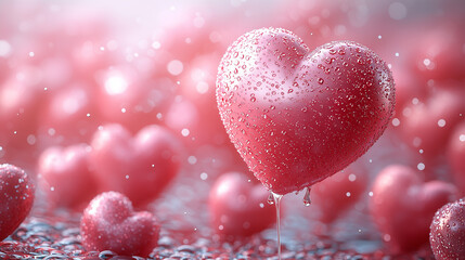 Wall Mural - Abstract Valentines Day Hearts Background