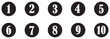 © GraphicSpark - Chiffres 1 à 10 dans cercle multicolours. Bullet point set with number from 1 to 10. Collection of number 'buttons'. number circle icons 1 to 10 for listing and education.  Numbered circle icons.