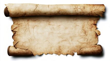 Aged Scroll with Textured Paper and Rolled Edges