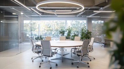 Abstract blurred office interior room,blurry ,working space ,defocused effect,Blurred office interior background with panoramic windows and light from the window. Blurred office space with a business 