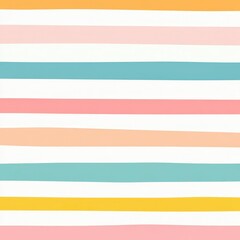 Wall Mural - Colorful horizontal stripes in pastel shades on a light background.