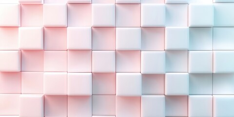 Wall Mural - Abstract pattern of 3D cubes in soft pastel colors.