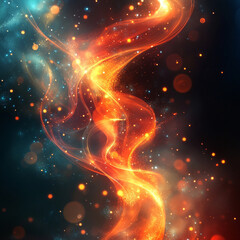 Wall Mural - Vibrant swirling energy emanates from the center, showcasing a fusion of red and blue colors in a cosmic landscape. Generative AI