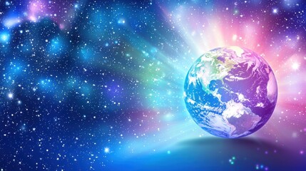 Wall Mural - Vibrant Earth in Cosmic Embrace A Celestial Background Image