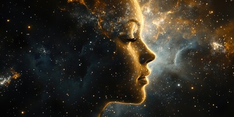 Wall Mural - Woman Among Stars