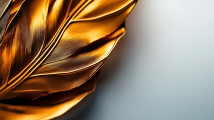 Wall Mural - Gleaming golden leaf a textured abstract in photorealistic detail