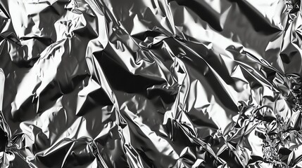Wall Mural - crumpled aluminum foil creates an abstract, metallic texture.