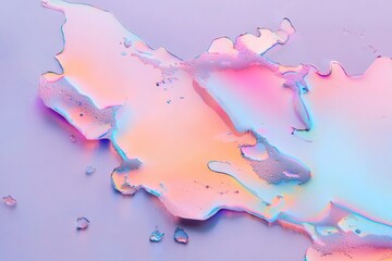 Wall Mural - holographic neon background, colorful psychedelic abstract, pastel color waves for background