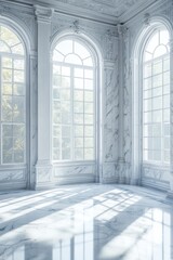 Canvas Print - Empty Room with Marble Floor