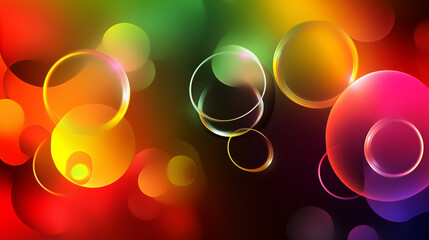 Wall Mural - abstract colorful light circles