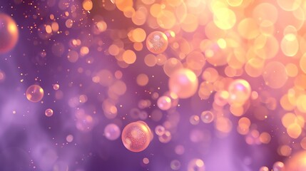 Canvas Print - abstract background with floating, glowing spheres.