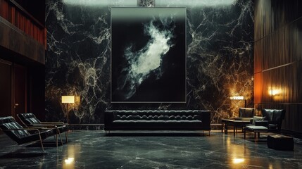 Wall Mural - Living Room Interior with Painting