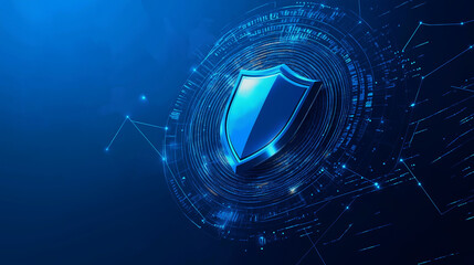Network protection and cybersecurity , information . Future technology web services for business and internet project management . blue digital background