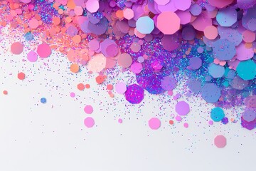 Wall Mural - white background featuring textured silver holographic glitter with decorative spangles