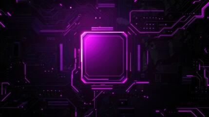 Wall Mural - futuristic abstract circuit board design in vibrant purple tones