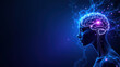 © Tameem - A futuristic illustration of human intelligence merging with AI technology, featuring a glowing brain and body.