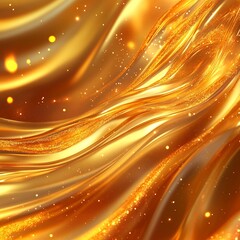 Fototapete - Golden liquid texture background with smooth, flowing waves and rich metallic shine. Perfect for luxury designs and elegant compositions.

