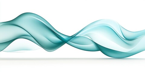 Wall Mural - serene flow of teal and aqua abstract swirls isolated on white, artistic design element.