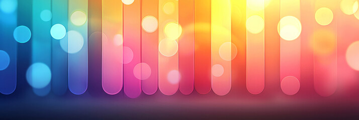 Aufkleber - A luminous arc of rainbow hues winding into the shadows, framed by delicate bokeh lights that add a