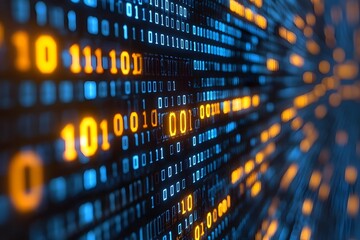 binary code digital technology background for data networks and cybersecurity design