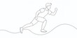 © Danicha - Continuous Line Drawing of Step-Up Exercise: Workout Fitness Illustration