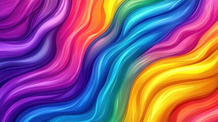 Poster - Vibrant undulating vector lines forming a colorful flowing pattern