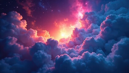 Dazzling array of colors swirling within cloud formations, optical effects, atmospheric optics