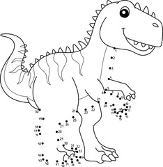 Wall Mural - Dot to Dot Giganotosaurus Dinosaur Animal Isolated