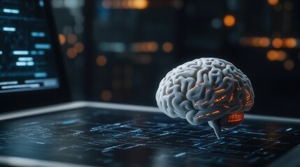 Poster - Conceptual Visualization of Brain with Digital Circuit Integration