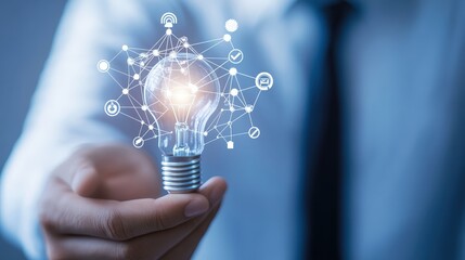 Poster - Innovative Concept of Technology and Ideas with Light Bulb Design