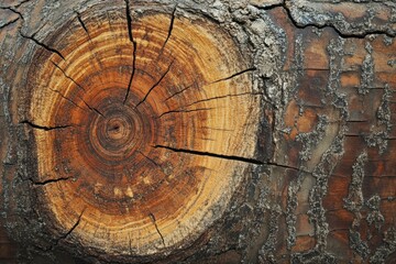 Poster - A detailed closeup reveals the cut tree trunk rings