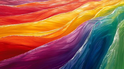 Canvas Print - Colorful fabric waves, abstract art, flowing texture, vibrant background, design element