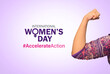 © DOERS - Accelerate action - International women's day concept poster. 2025 women's day campaign theme - #AccelerateAction
