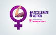 © DOERS - Accelerate action - International women's day concept poster. 2025 women's day campaign theme - #AccelerateAction