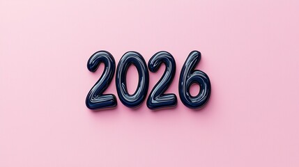 Wall Mural - elegant calligraphy of the year 2026 crafted with brush against a soft pastel background for artisti