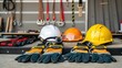 © DigitalSpace - A medium closeup of safety harnesses and protection gear laid out next to the work area highlighting the emphasis on safety during highaltitude installations.