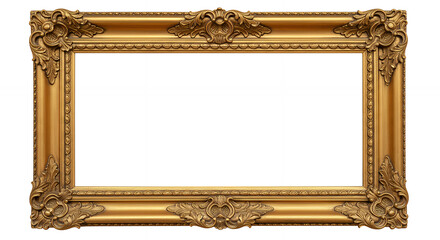 Ornate Gold Picture Frame: Antique Style Decor, Blank Canvas for Artwork, Photo Display & Vintage Charm