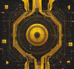 Wall Mural - illustration of abstract technology background.