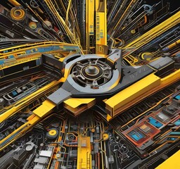 Wall Mural - illustration of abstract technology background.
