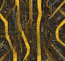 Wall Mural - illustration of abstract technology background.