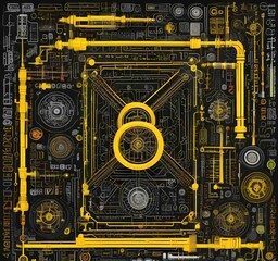 Wall Mural - illustration of abstract technology background.